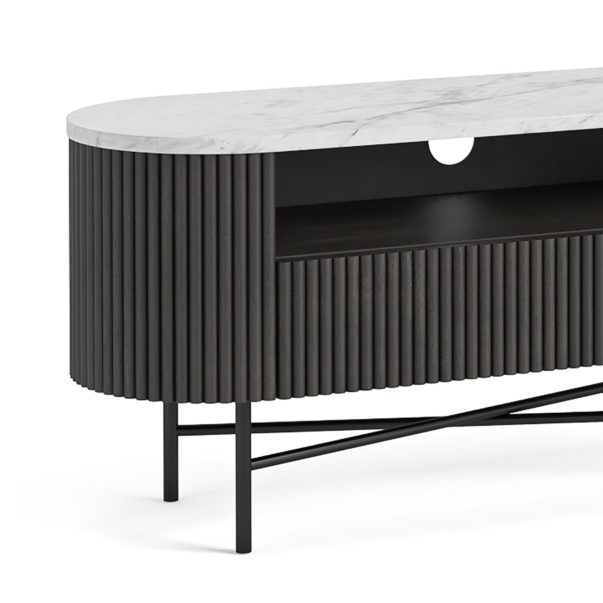 Milo Mango & Marble Fluted TV Media Unit
