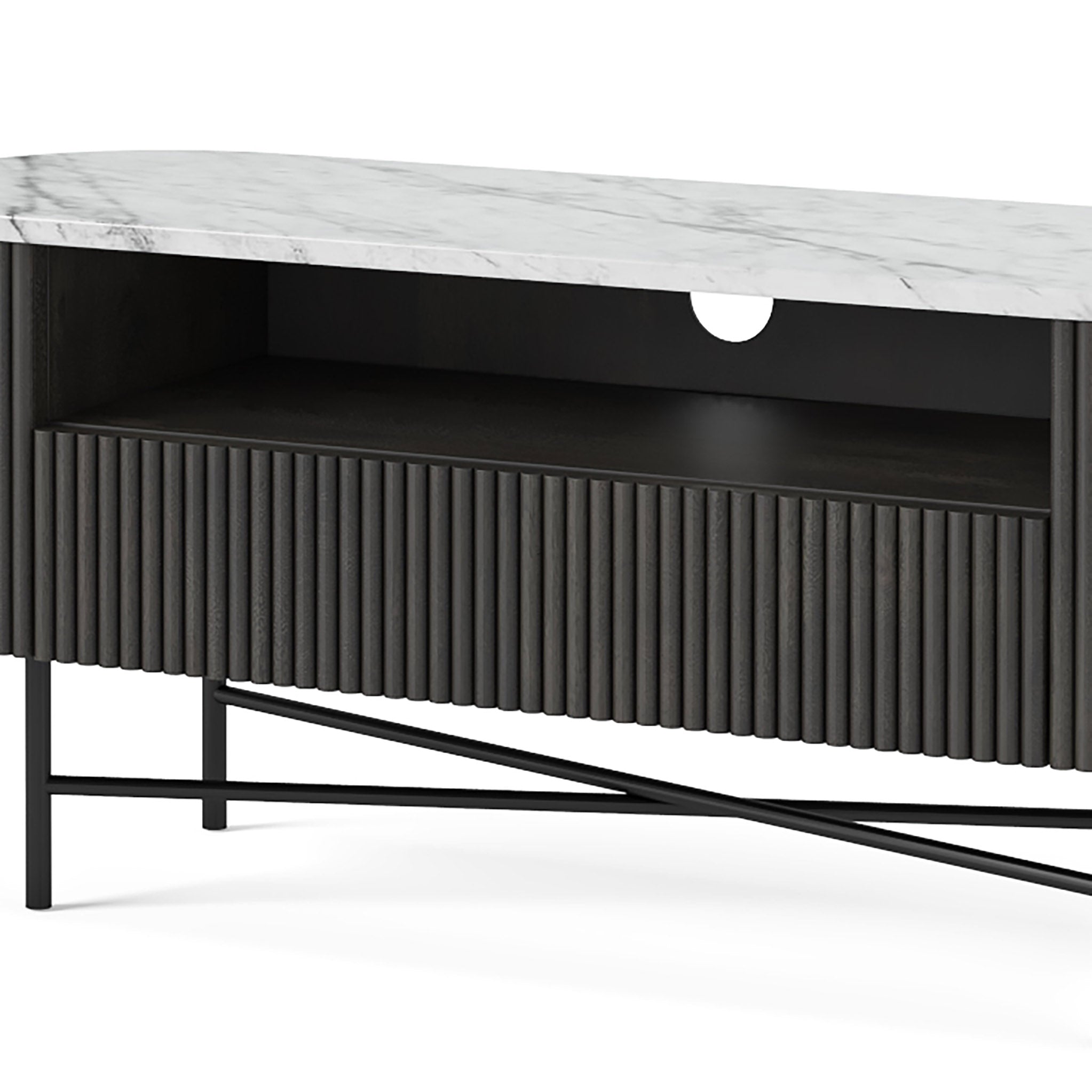 Milo Mango & Marble Fluted TV Media Unit
