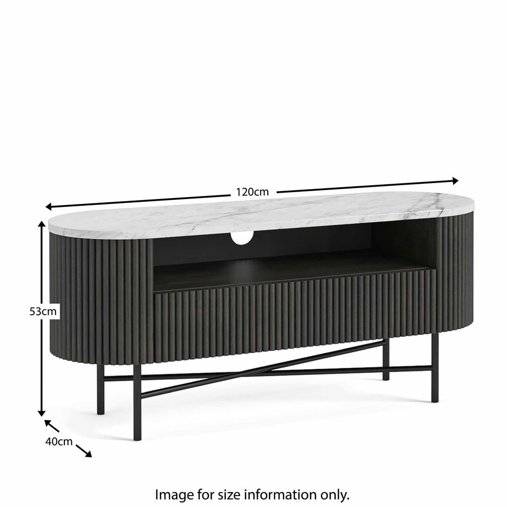 Milo Mango & Marble Fluted TV Media Unit