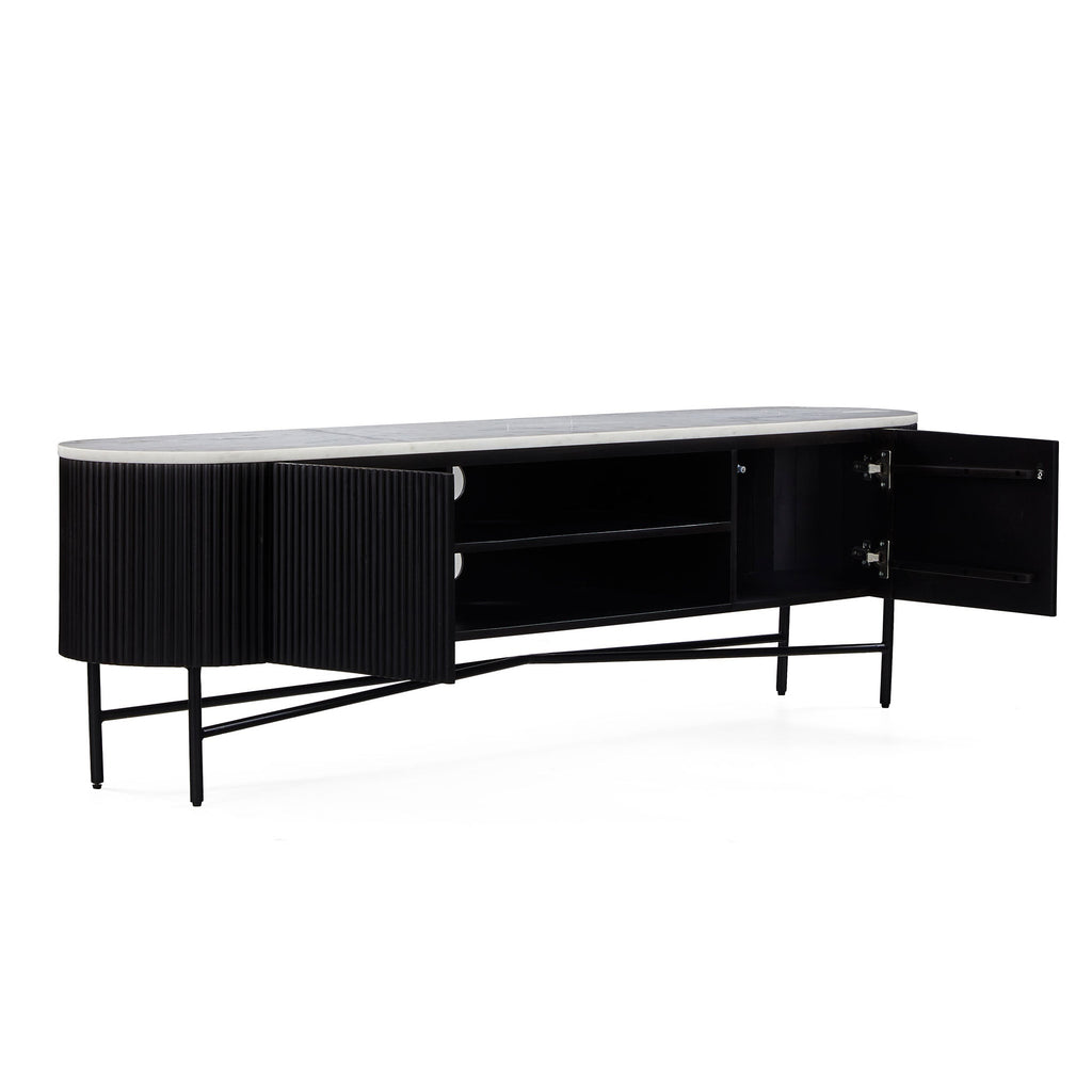 Milo Mango & Marble Fluted Extra Large TV Media Unit