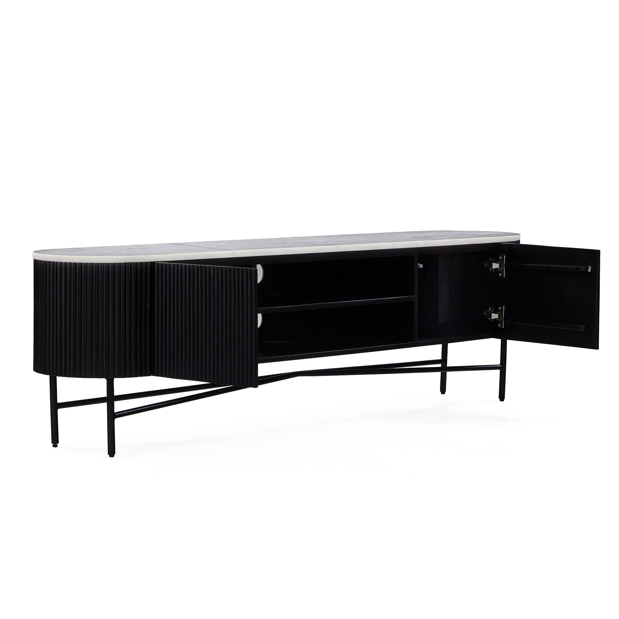 Milo Mango & Marble Fluted Extra Large TV Media Unit
