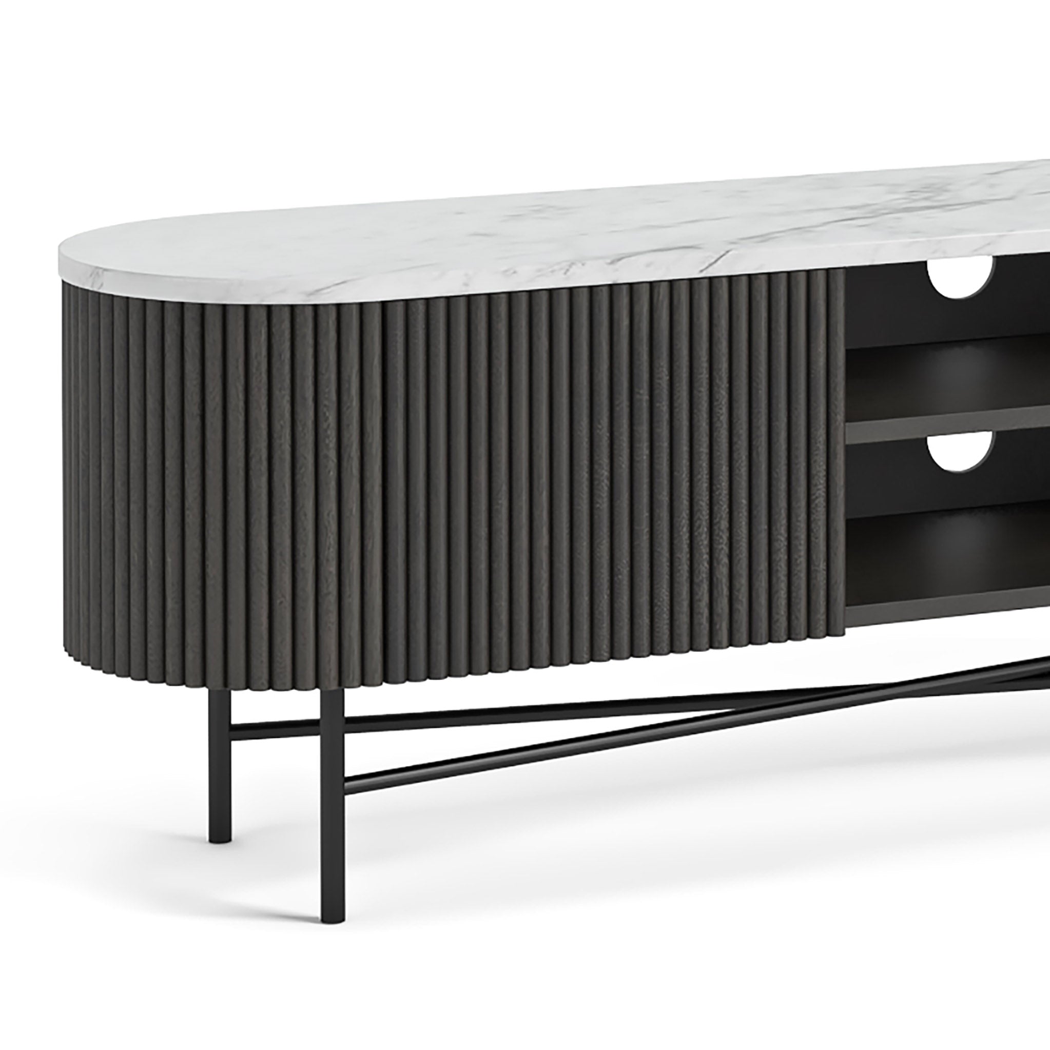 Milo Mango & Marble Fluted Extra Large TV Media Unit