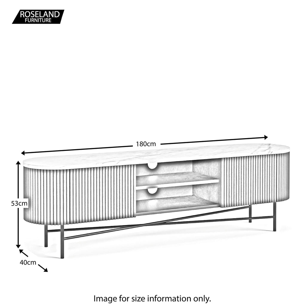 Milo Mango & Marble Fluted Extra Large TV Media Unit