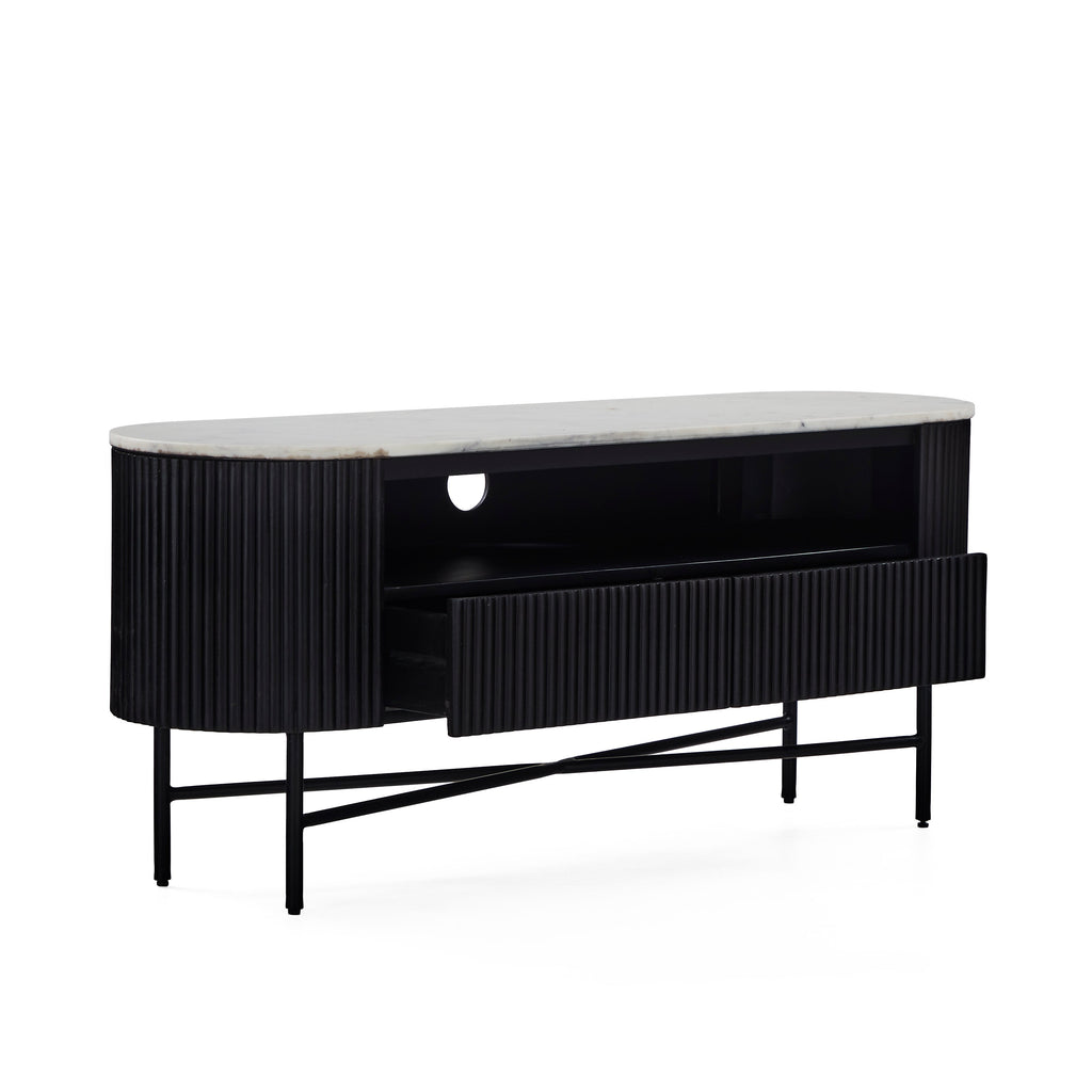 Milo Mango & Marble Fluted TV Media Unit