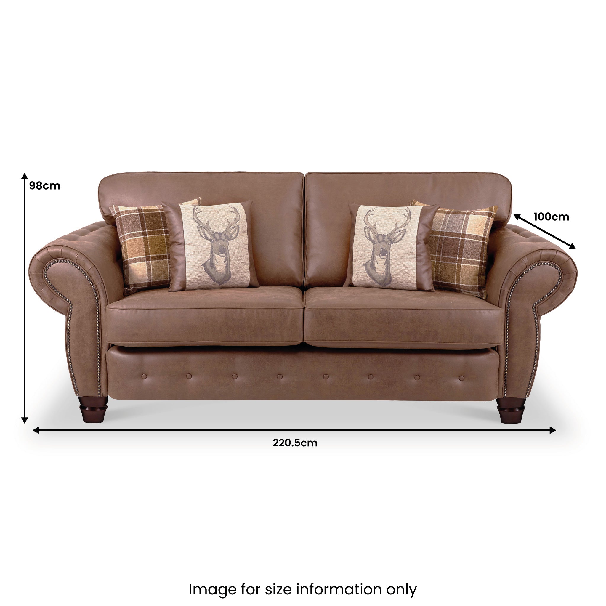 Ashford Faux Leather 3 Seater Sofa