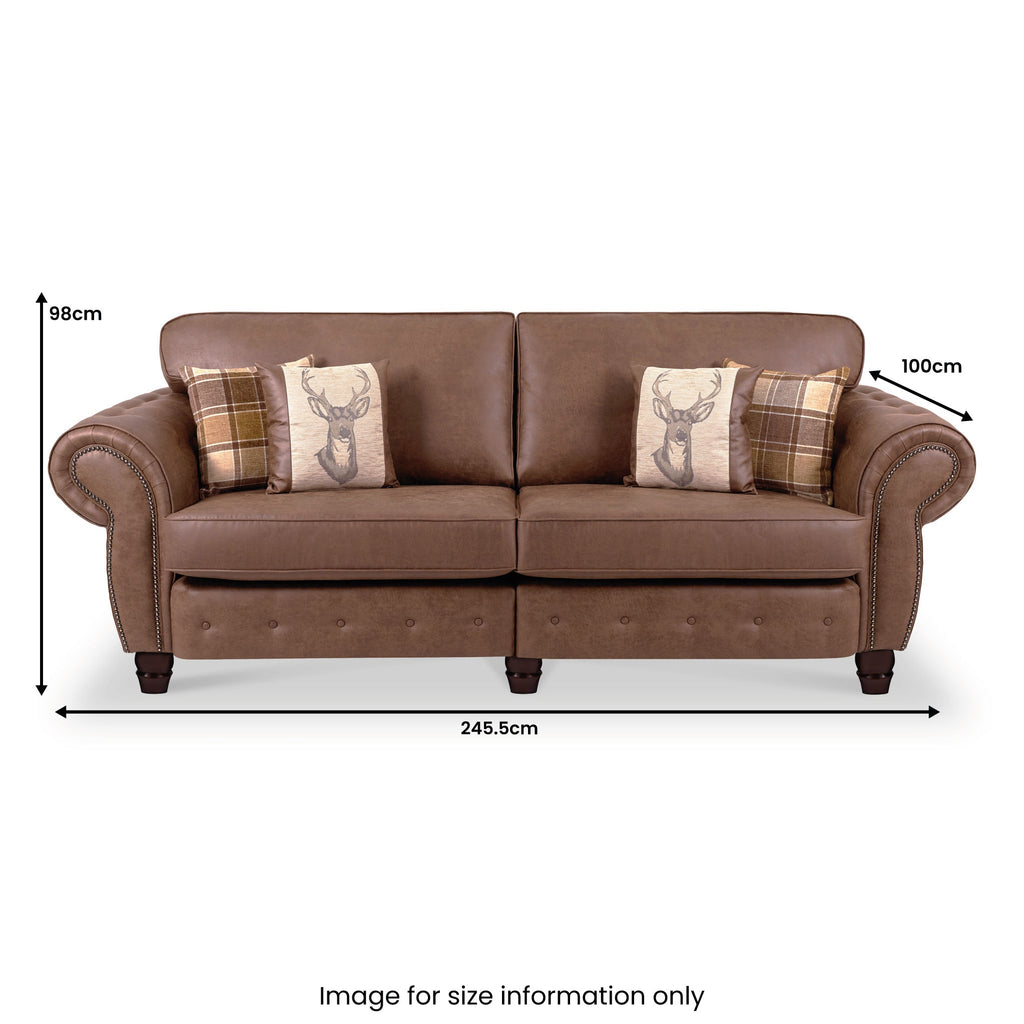 Ashford Faux Leather 4 Seater Sofa