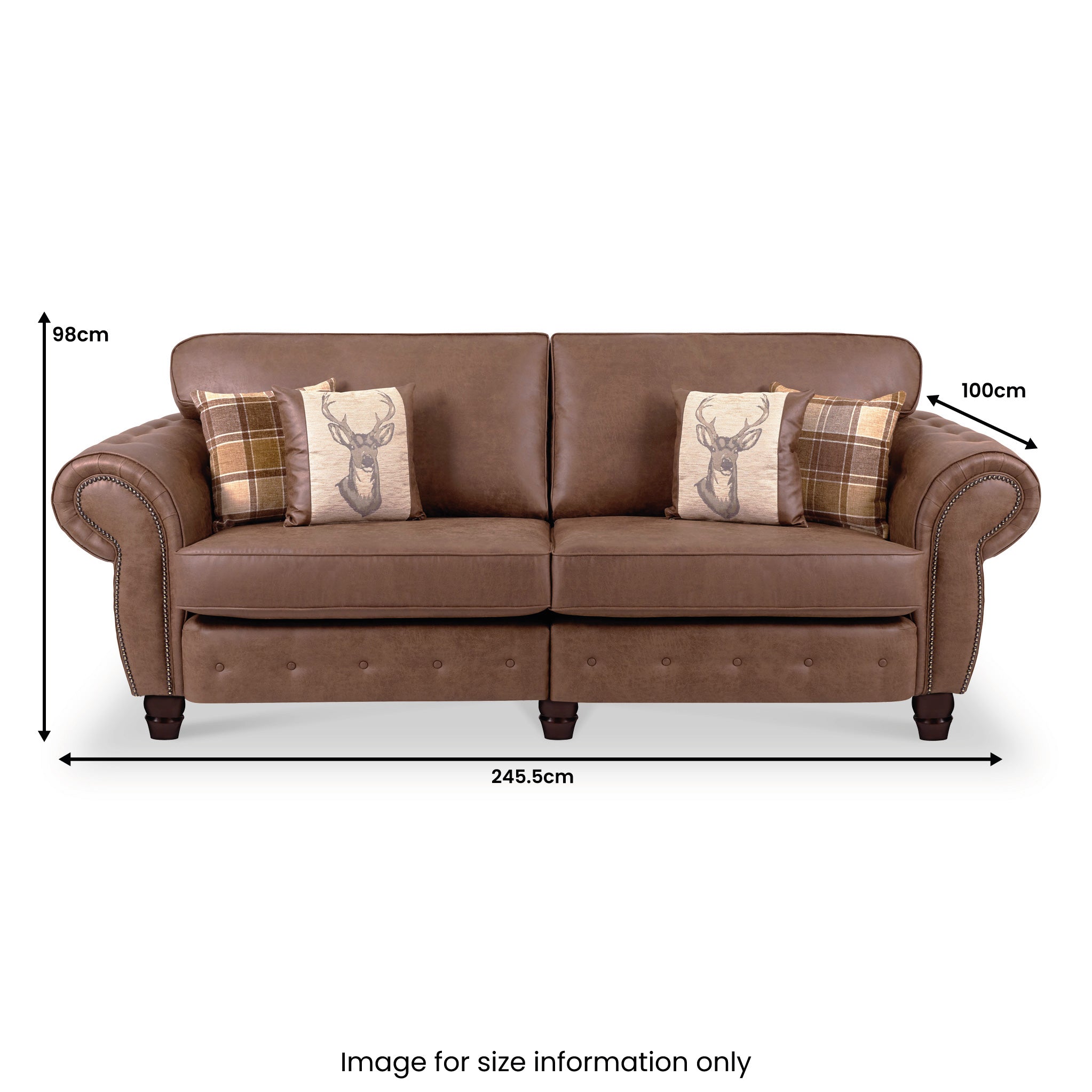 Ashford Faux Leather 4 Seater Sofa