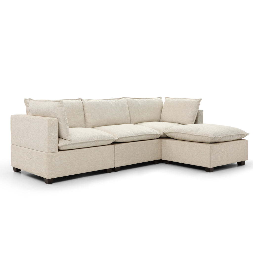 Hampton 3 Seater Boucle Chaise Sofa