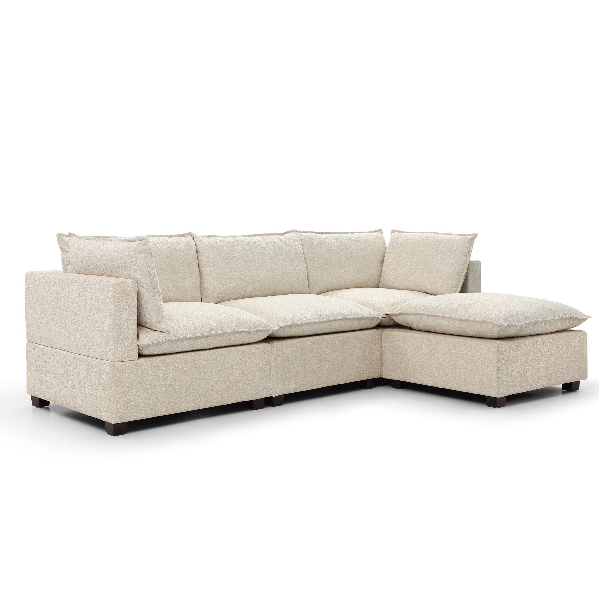 Hampton 3 Seater Boucle Chaise Sofa