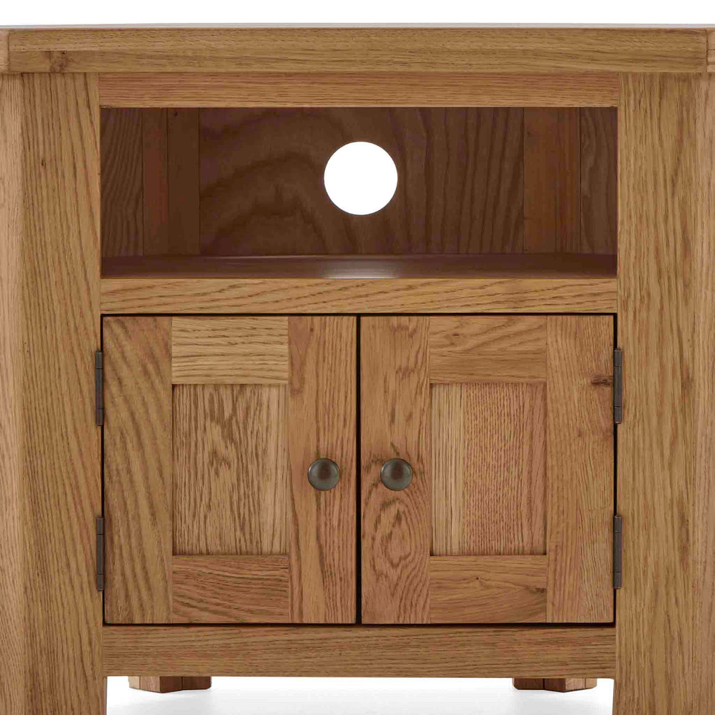 Zelah Oak Corner TV Stand