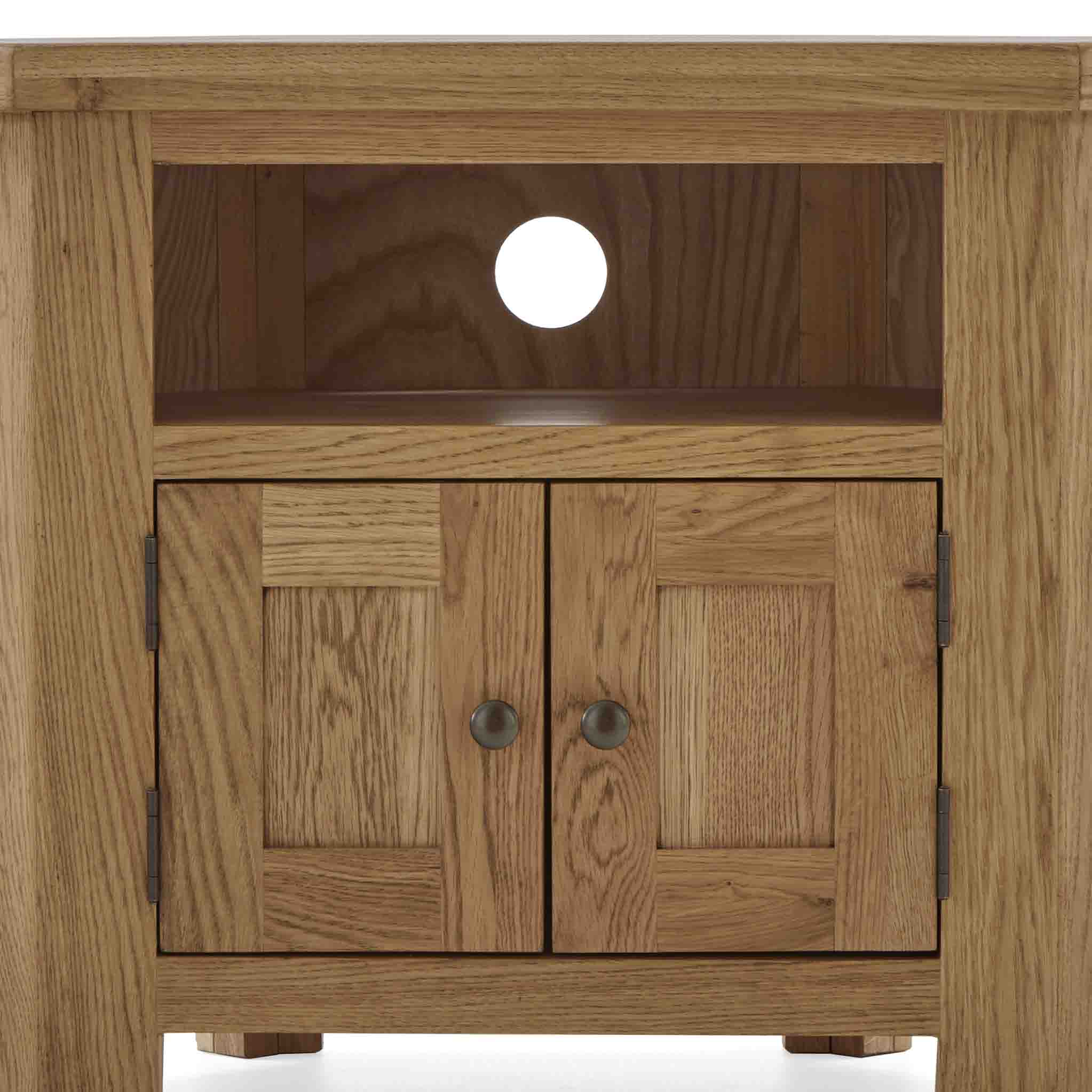 Zelah Oak Corner TV Stand
