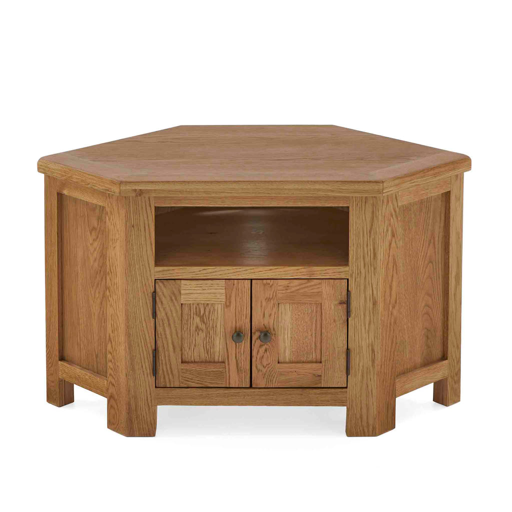 Zelah Oak Corner TV Stand
