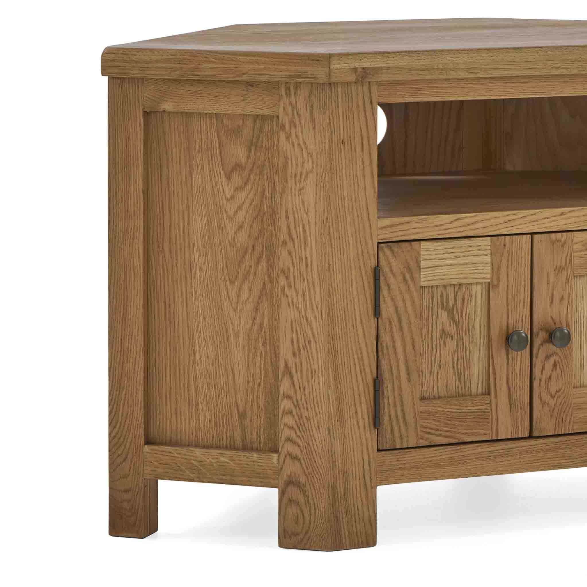 Zelah Oak Corner TV Stand