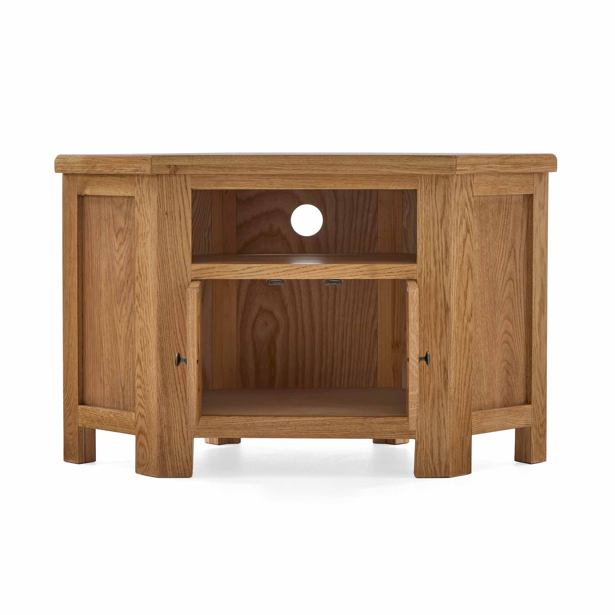 Zelah Oak Corner TV Stand