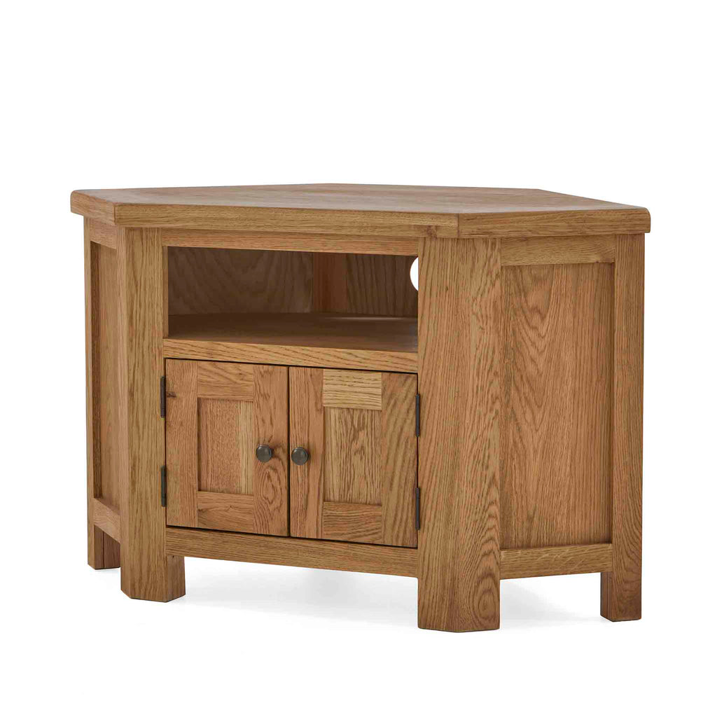 Zelah Oak Corner TV Stand