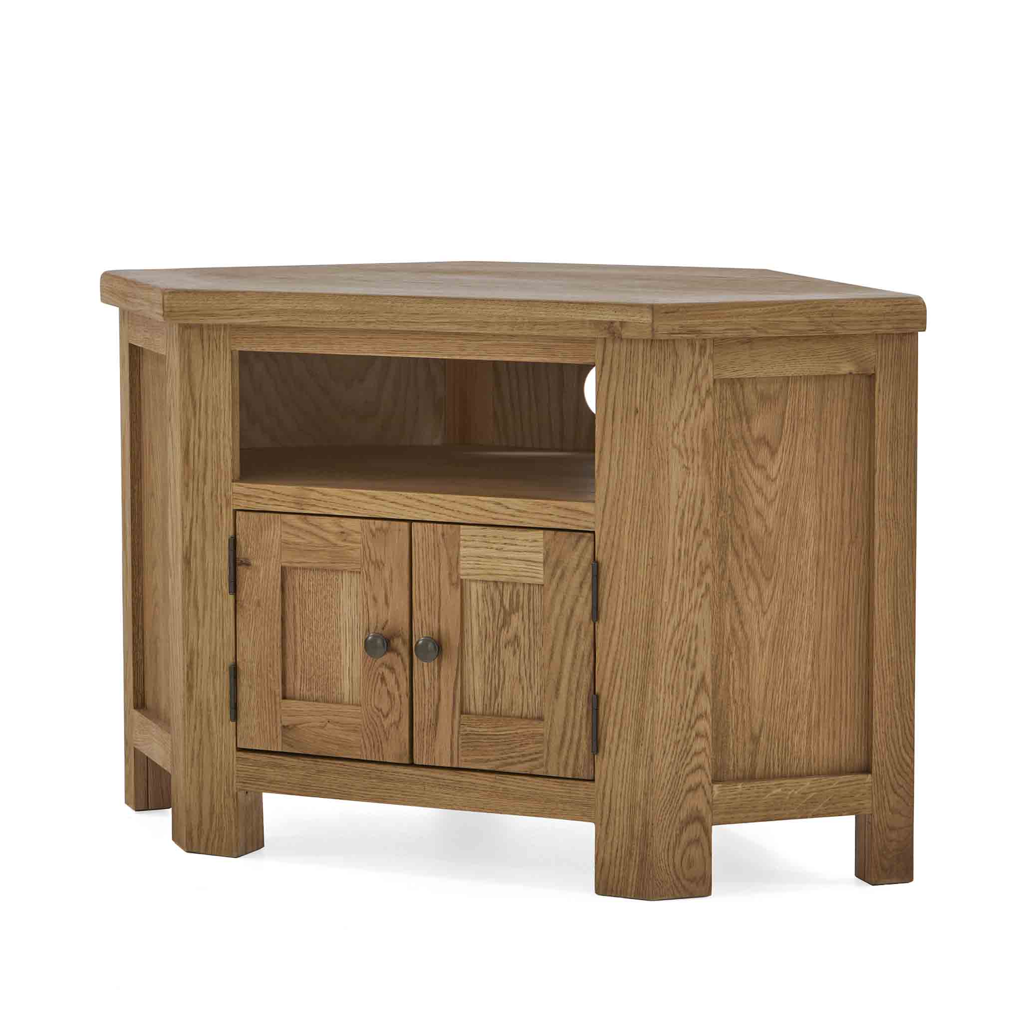 Zelah Oak Corner TV Stand