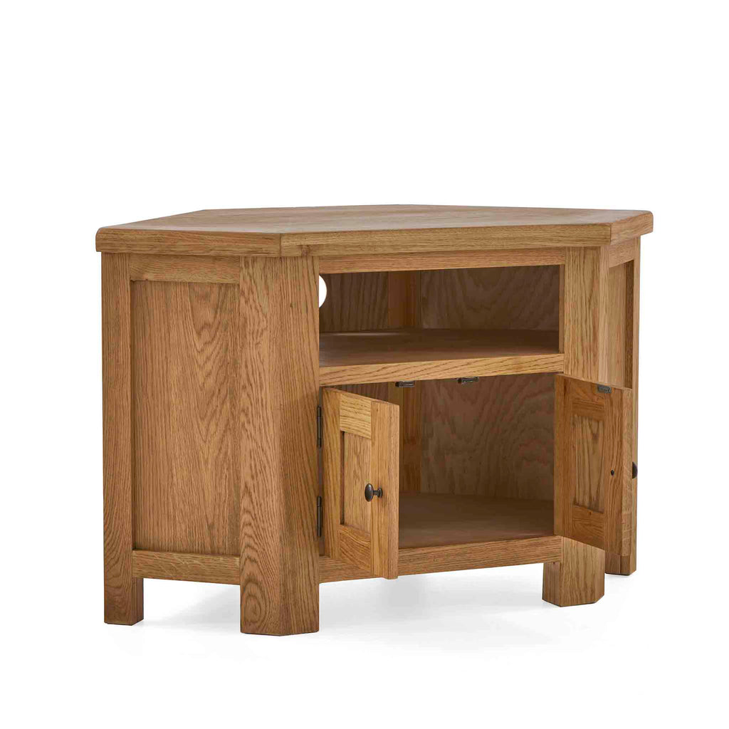 Zelah Oak Corner TV Stand