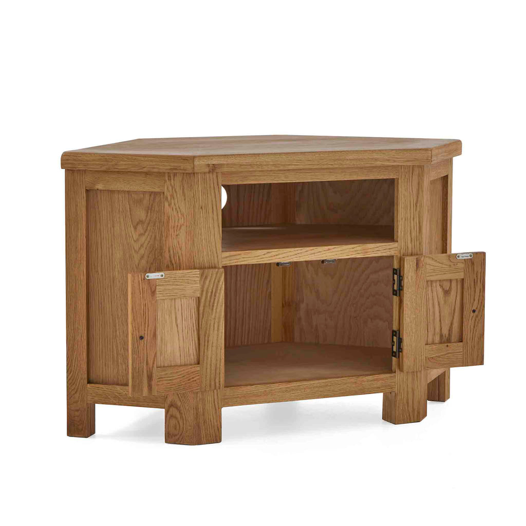 Zelah Oak Corner TV Stand