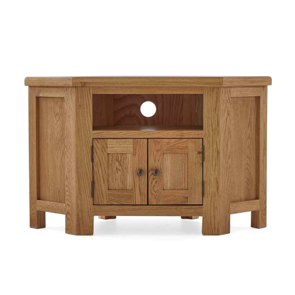 Zelah Oak Corner TV Stand