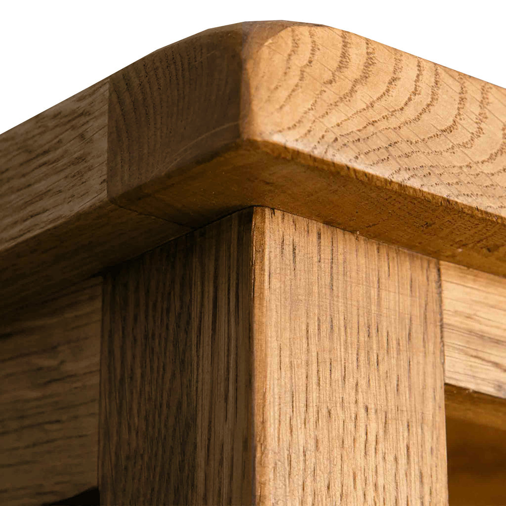 Surrey Oak Corner TV Stand with Baskets