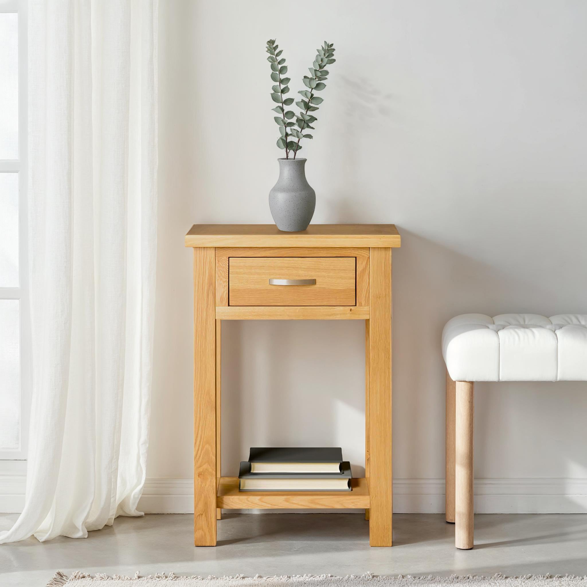 London Oak Telephone Table