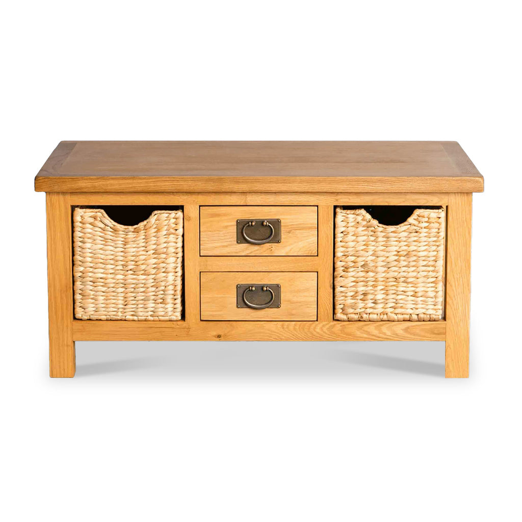 Surrey Oak Coffee Table with Baskets