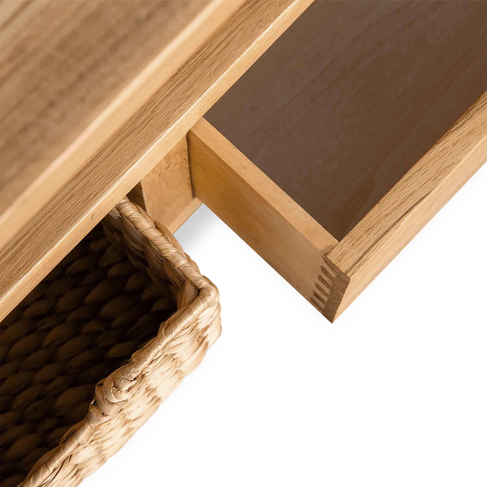 Surrey Oak Coffee Table with Baskets