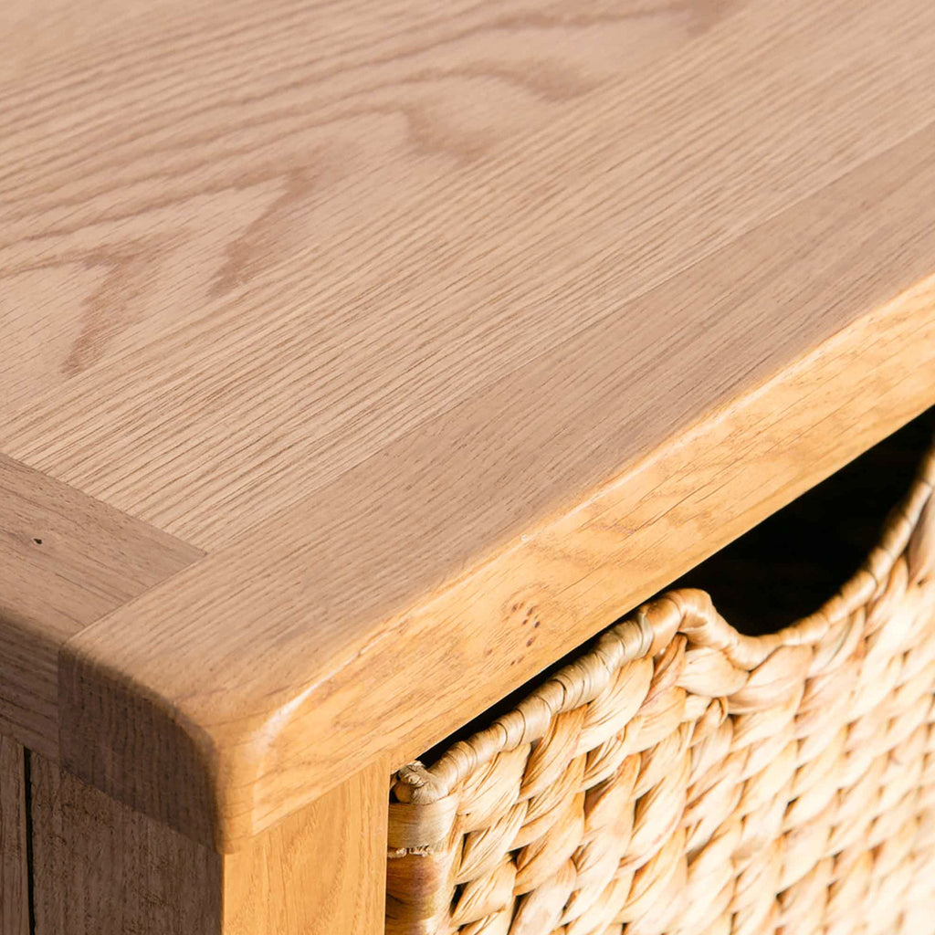 Surrey Oak Coffee Table with Baskets