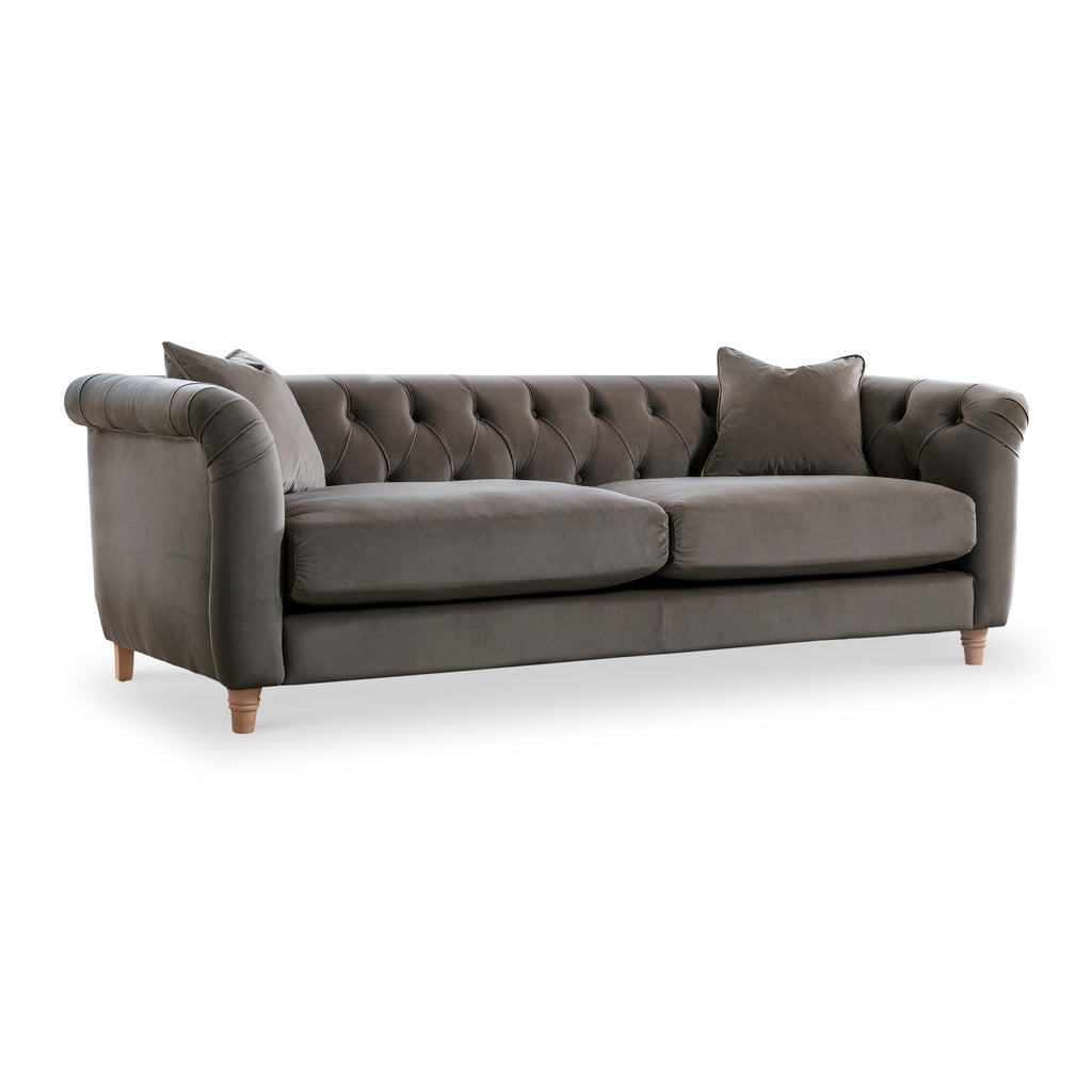 Clarence Velvet Chesterfield 3 Seater Sofa