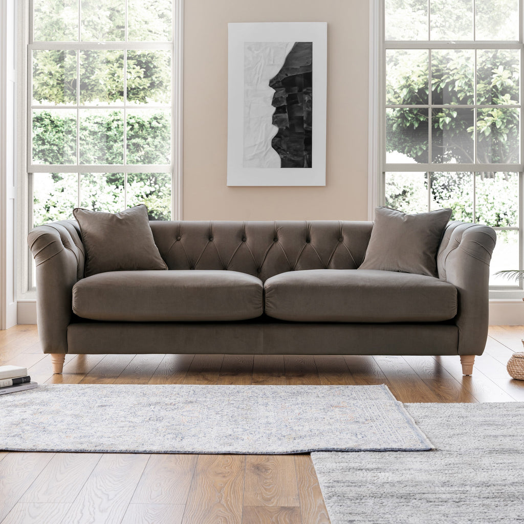 Clarence Velvet Chesterfield 3 Seater Sofa