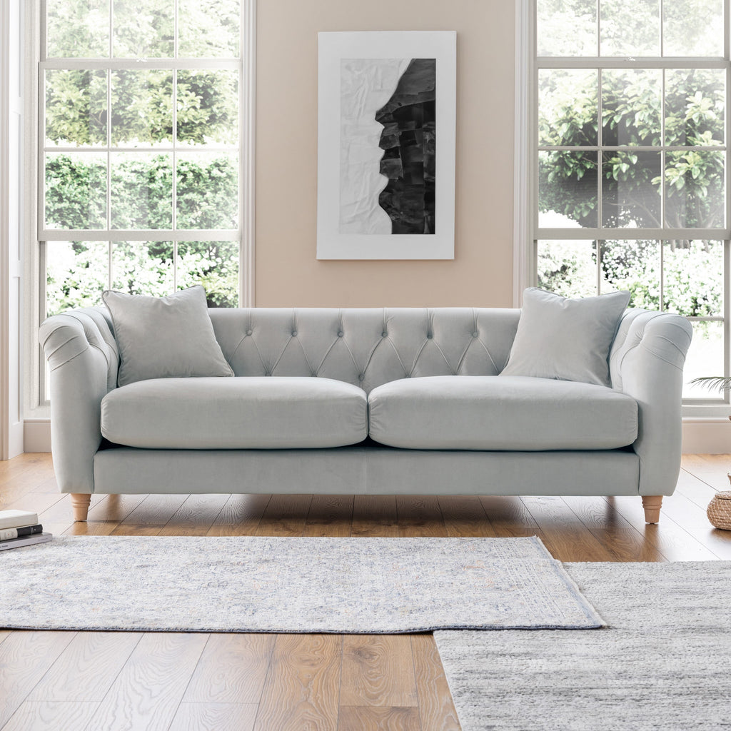 Clarence Velvet Chesterfield 3 Seater Sofa