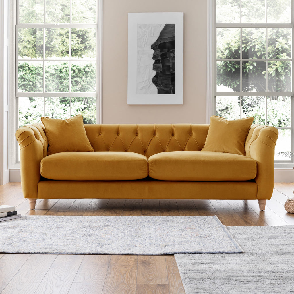 Clarence Velvet Chesterfield 3 Seater Sofa