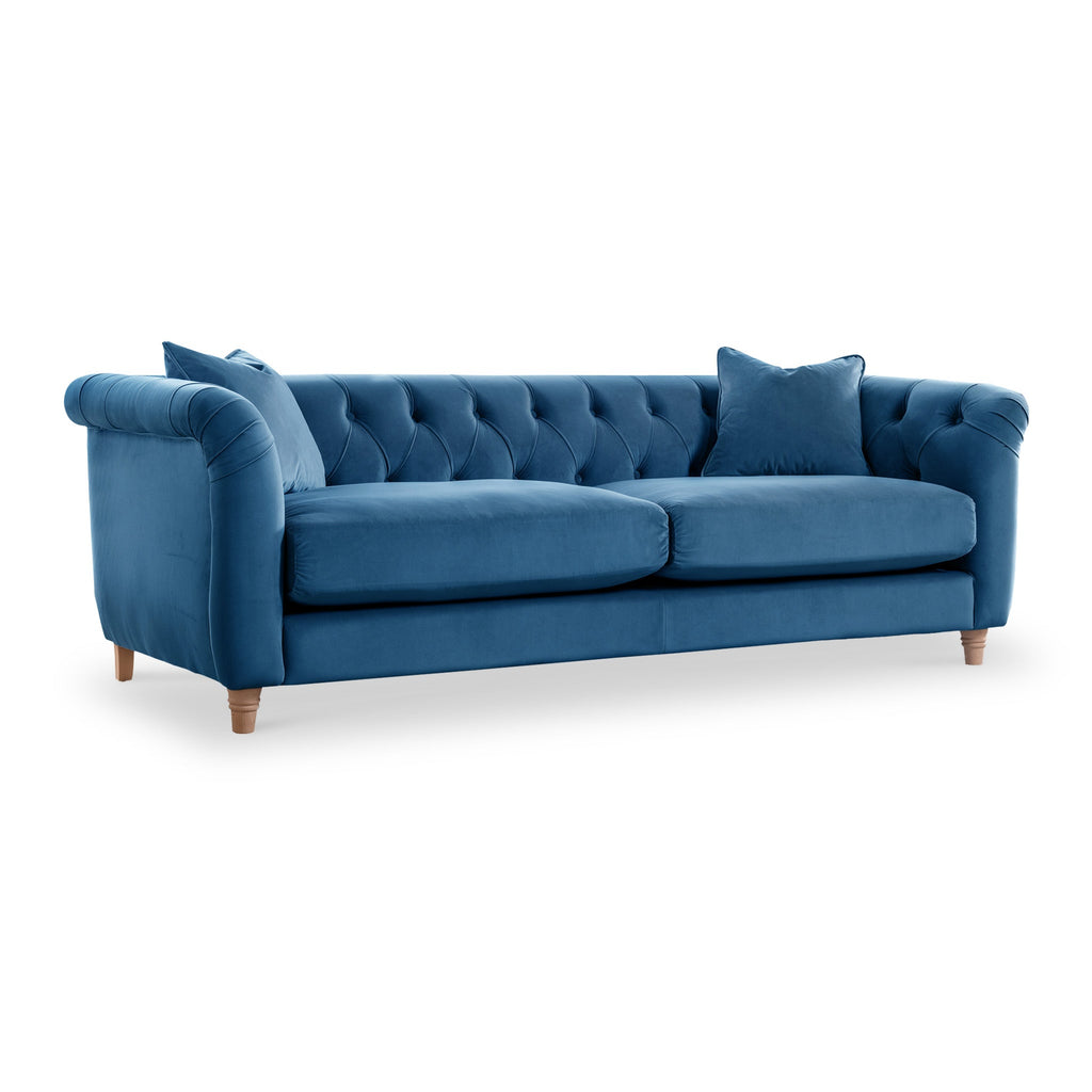 Clarence Velvet Chesterfield 3 Seater Sofa