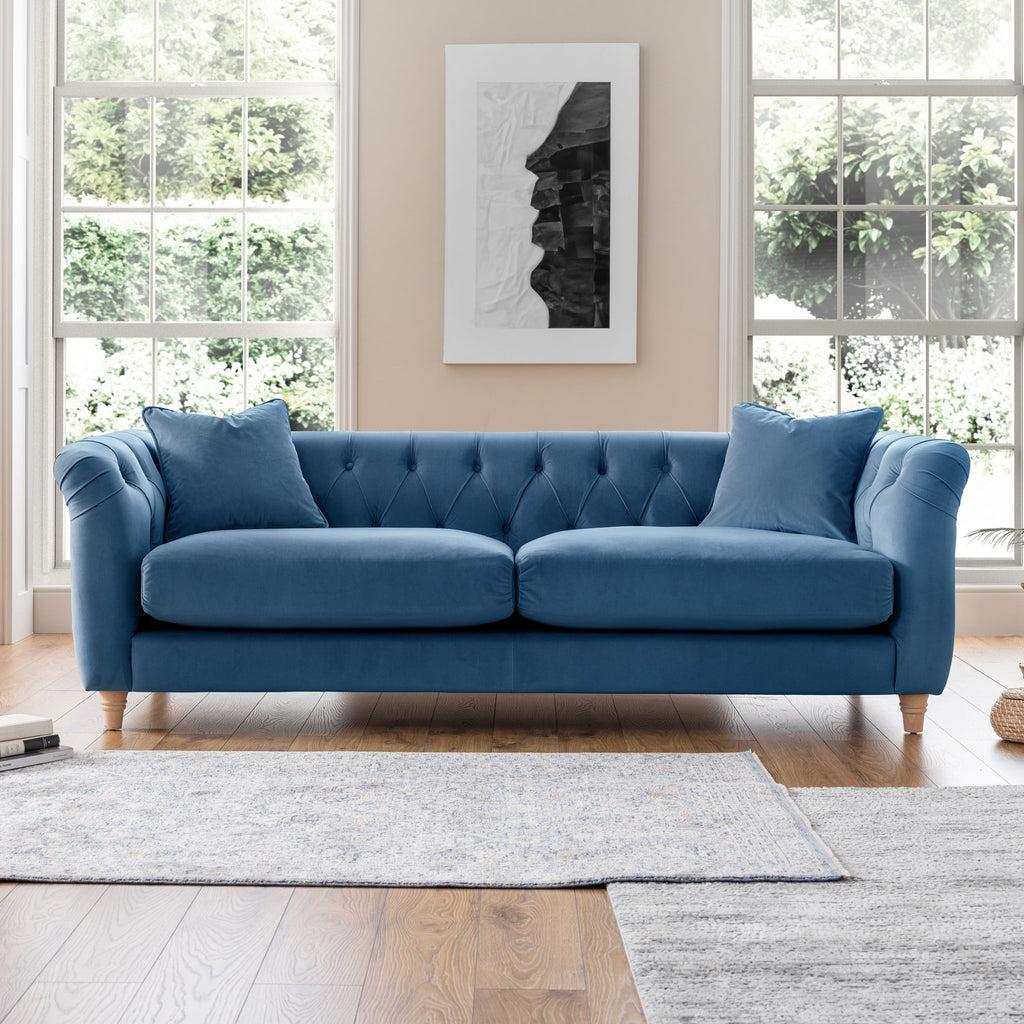 Clarence Velvet Chesterfield 3 Seater Sofa