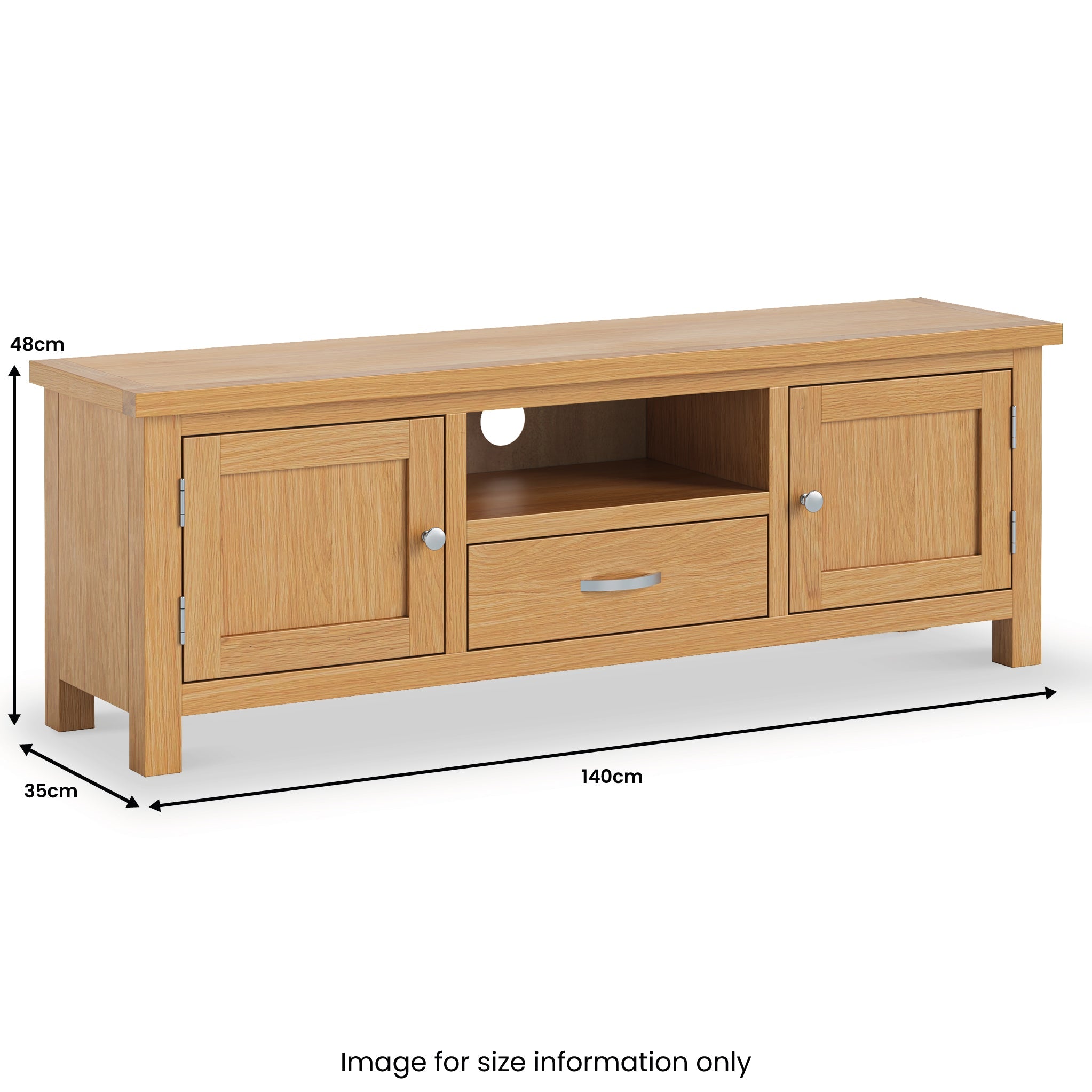 London Oak 140cm Wide TV Stand