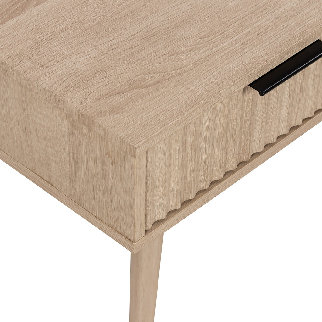 Jakob Oak 2 Drawer Grooved Coffee Table