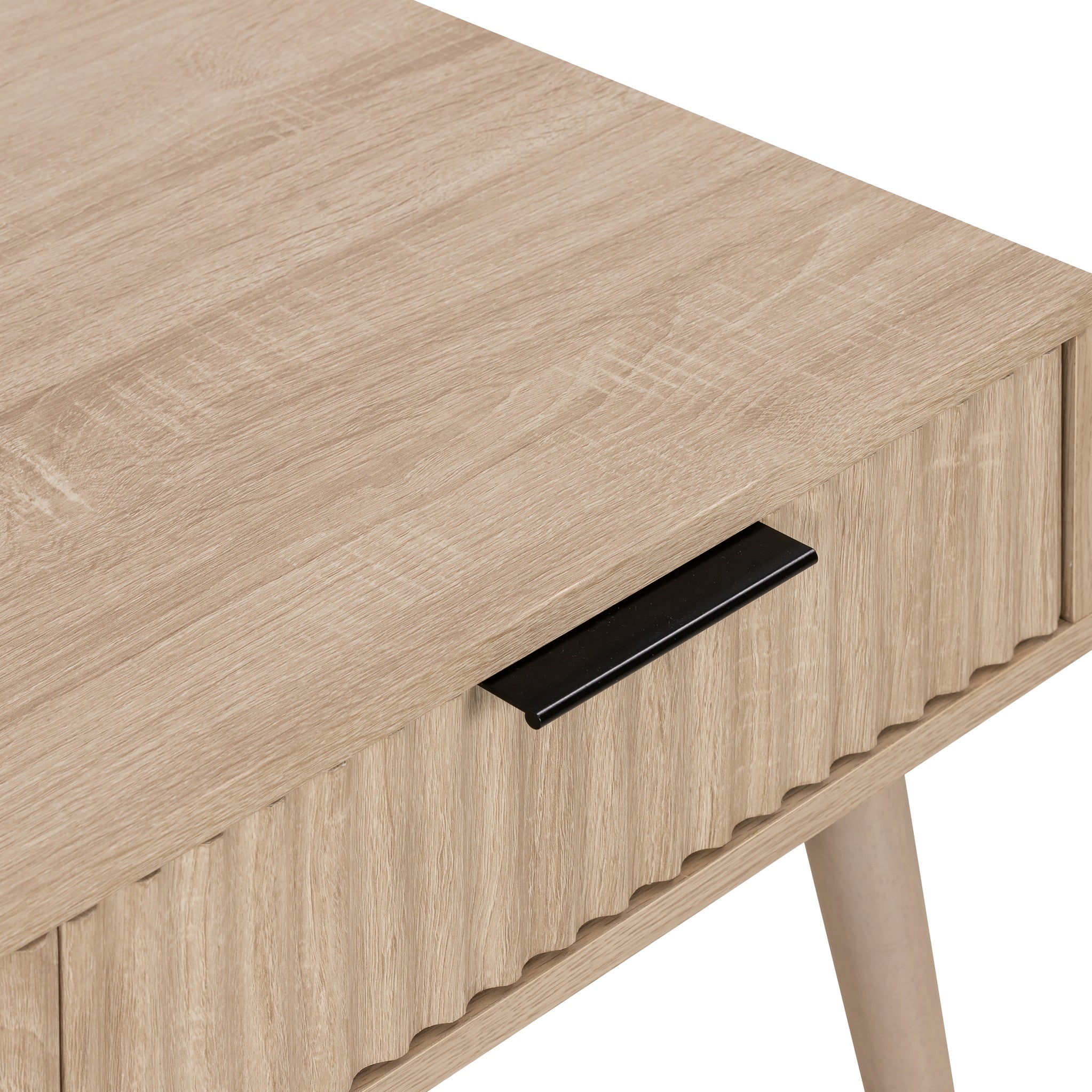 Jakob Oak 2 Drawer Grooved Coffee Table