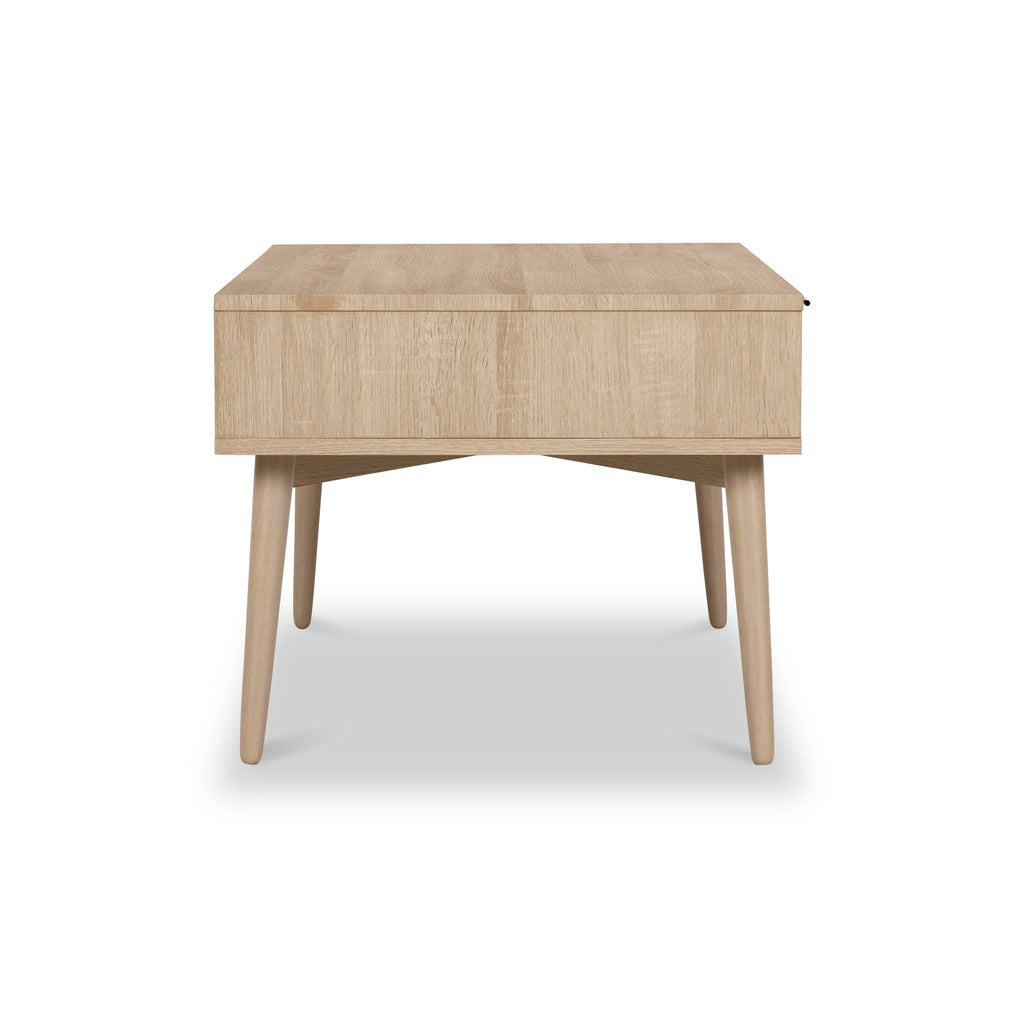Jakob Oak 2 Drawer Grooved Coffee Table