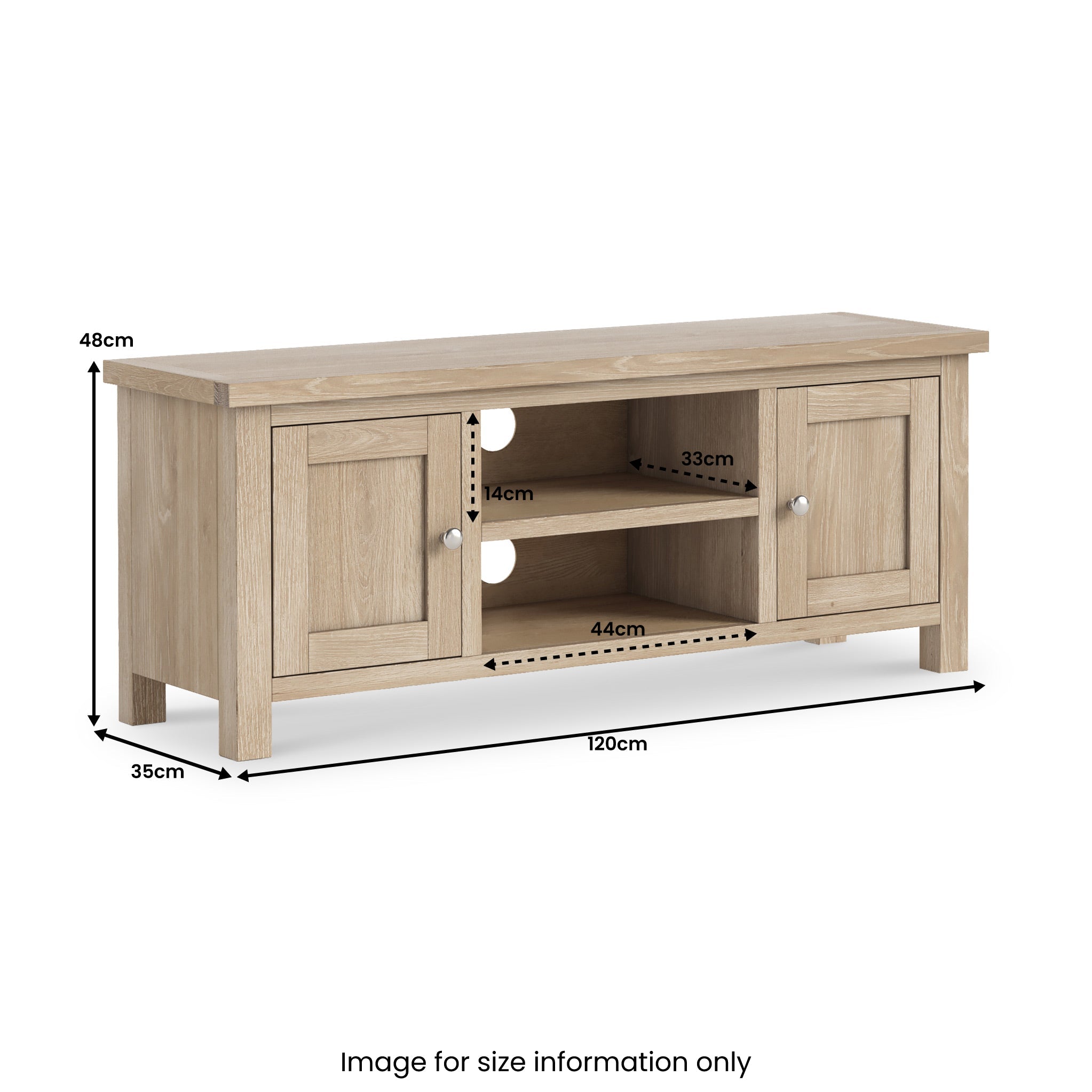 Farro Washed Oak 120cm TV Stand