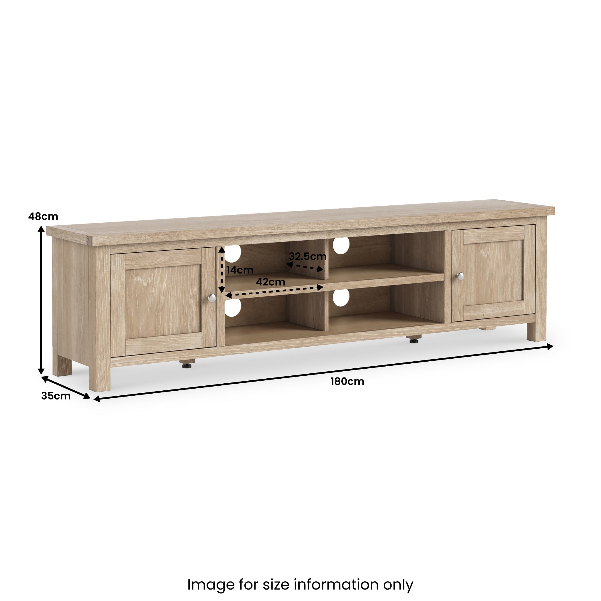 Farro Washed Oak 180cm Extra Wide TV Stand