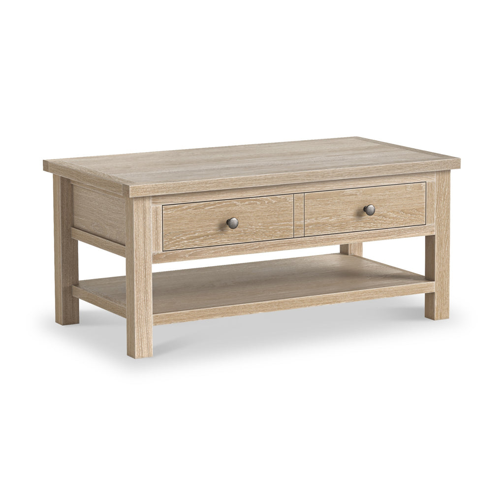 Trelan Washed Oak Coffee Table with Shelf