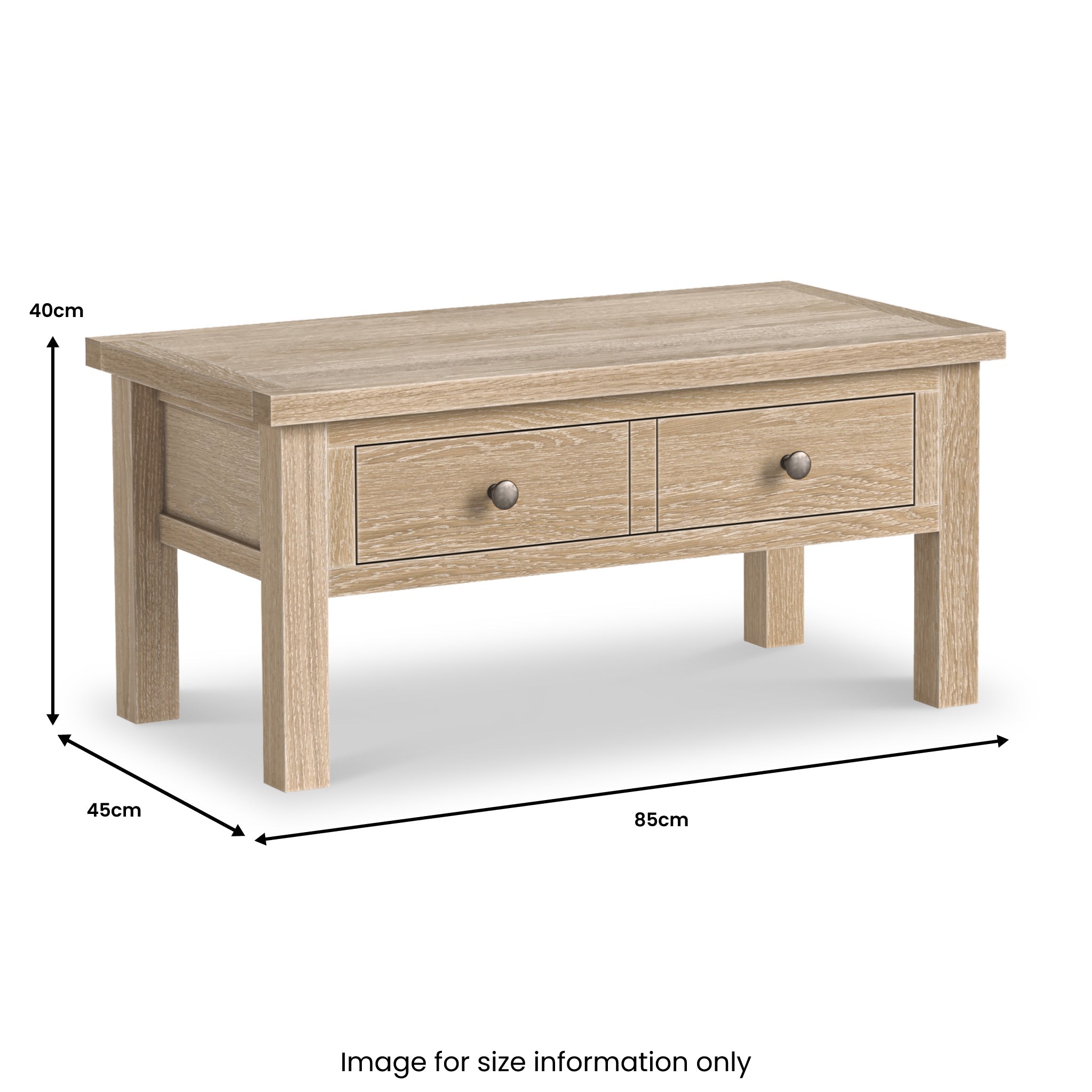 Trelan Washed Oak Coffee Table with Drawer