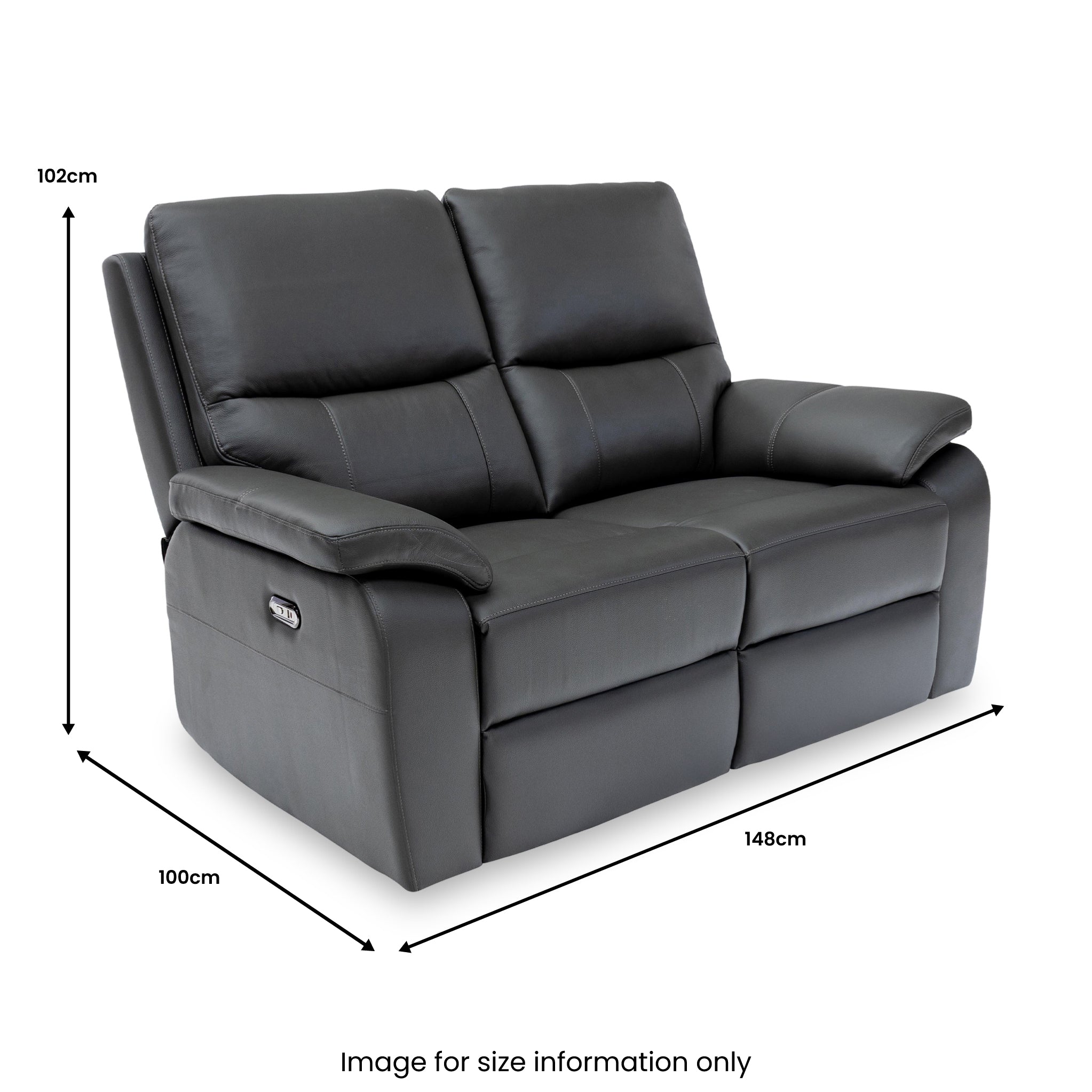 Oxley Leather 2 Seater Power Recliner