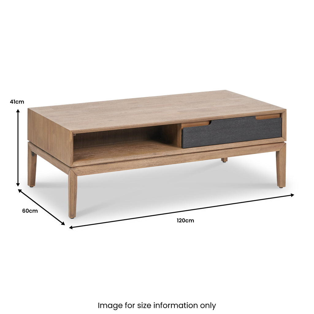 Gio Acacia 2 Drawer Coffee Table