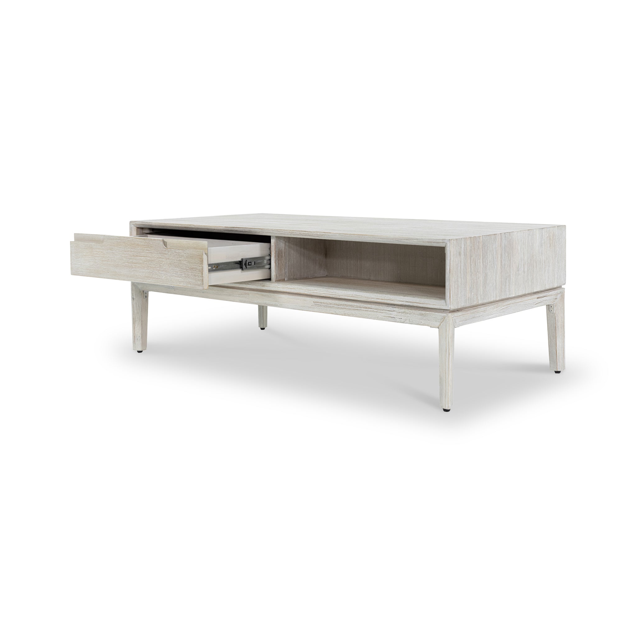 Gio White Sand Acacia 2 Drawer Coffee Table