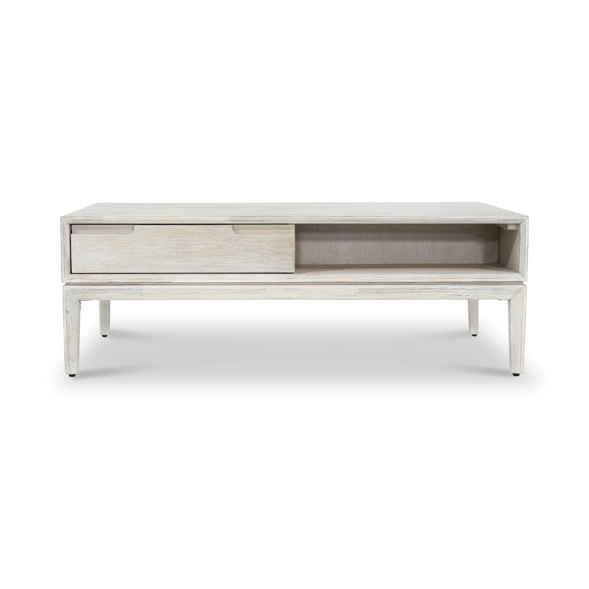 Gio White Sand Acacia 2 Drawer Coffee Table