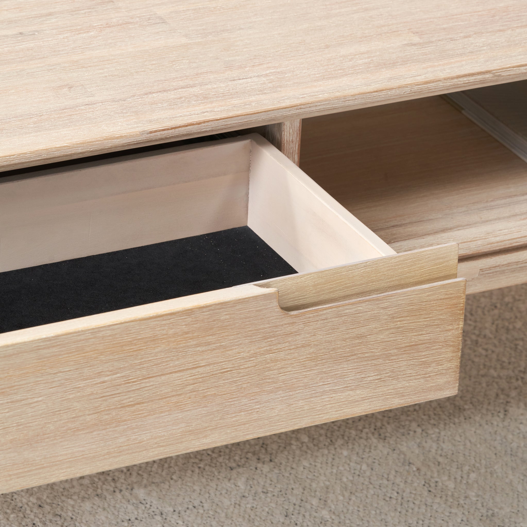 Gio White Sand Acacia 2 Drawer Coffee Table
