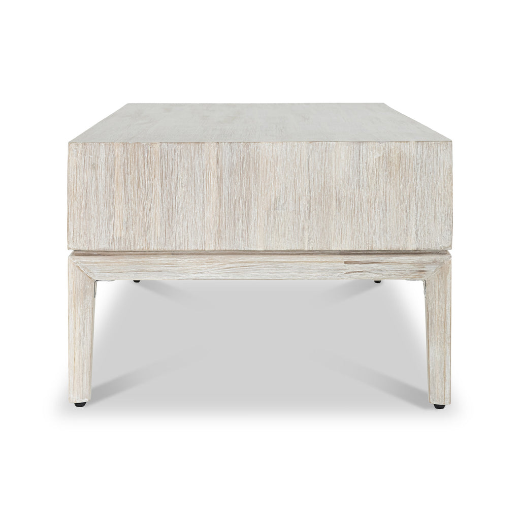Gio White Sand Acacia 2 Drawer Coffee Table