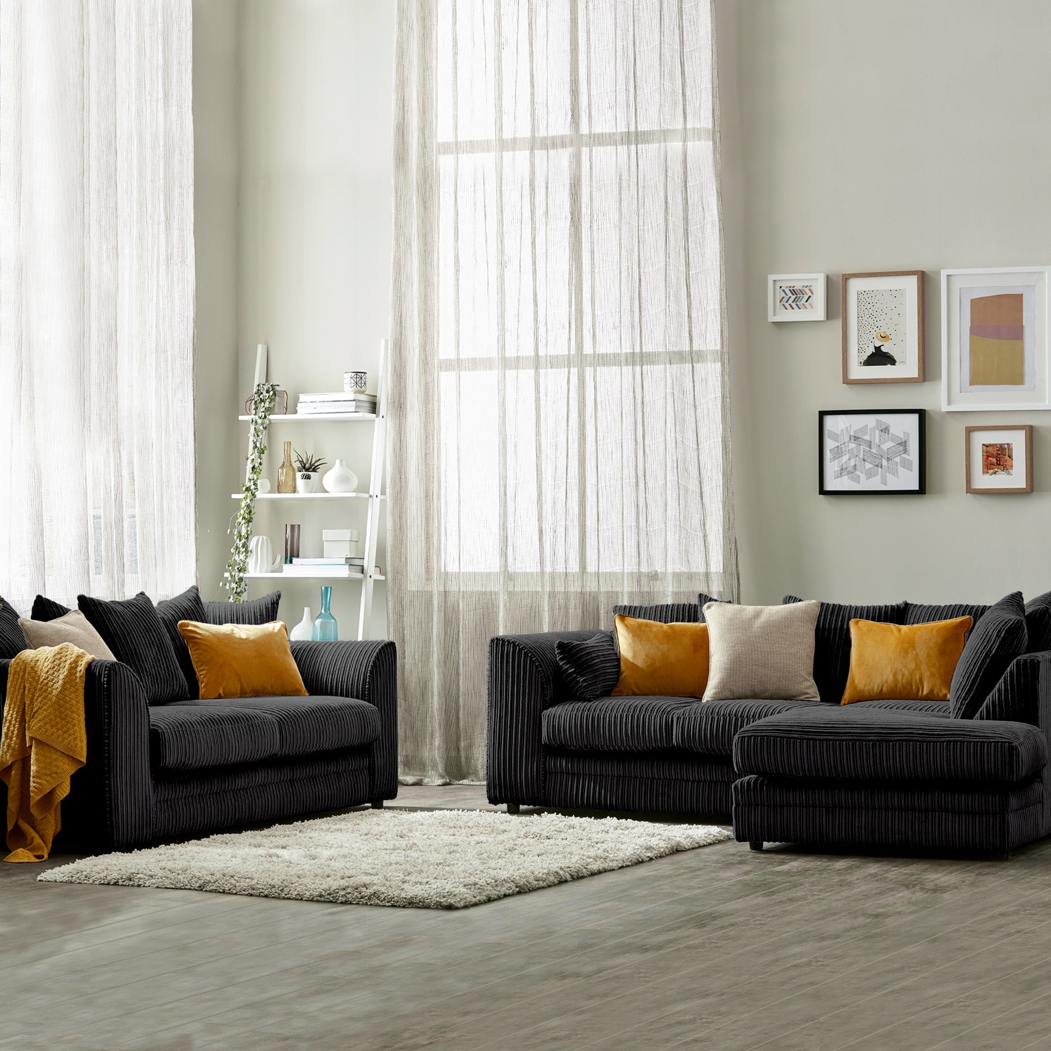 Bletchley Jumbo Cord Chaise Sofa