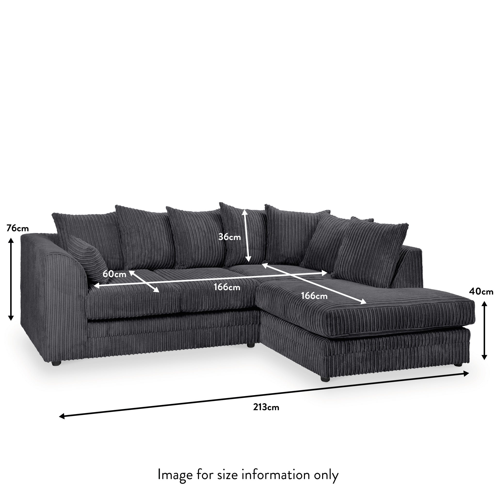 Bletchley Jumbo Cord Chaise Sofa